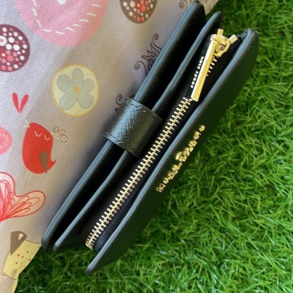 Kate Spade Madison Medium Compact Bifold Wallet Black NWT - Picture 6 of 15